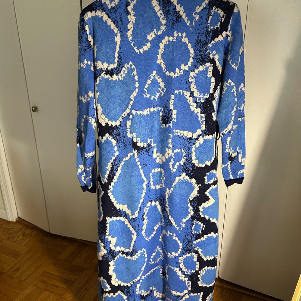 Never Fully Dressed Blue Patterned Long Cardigan - image 3